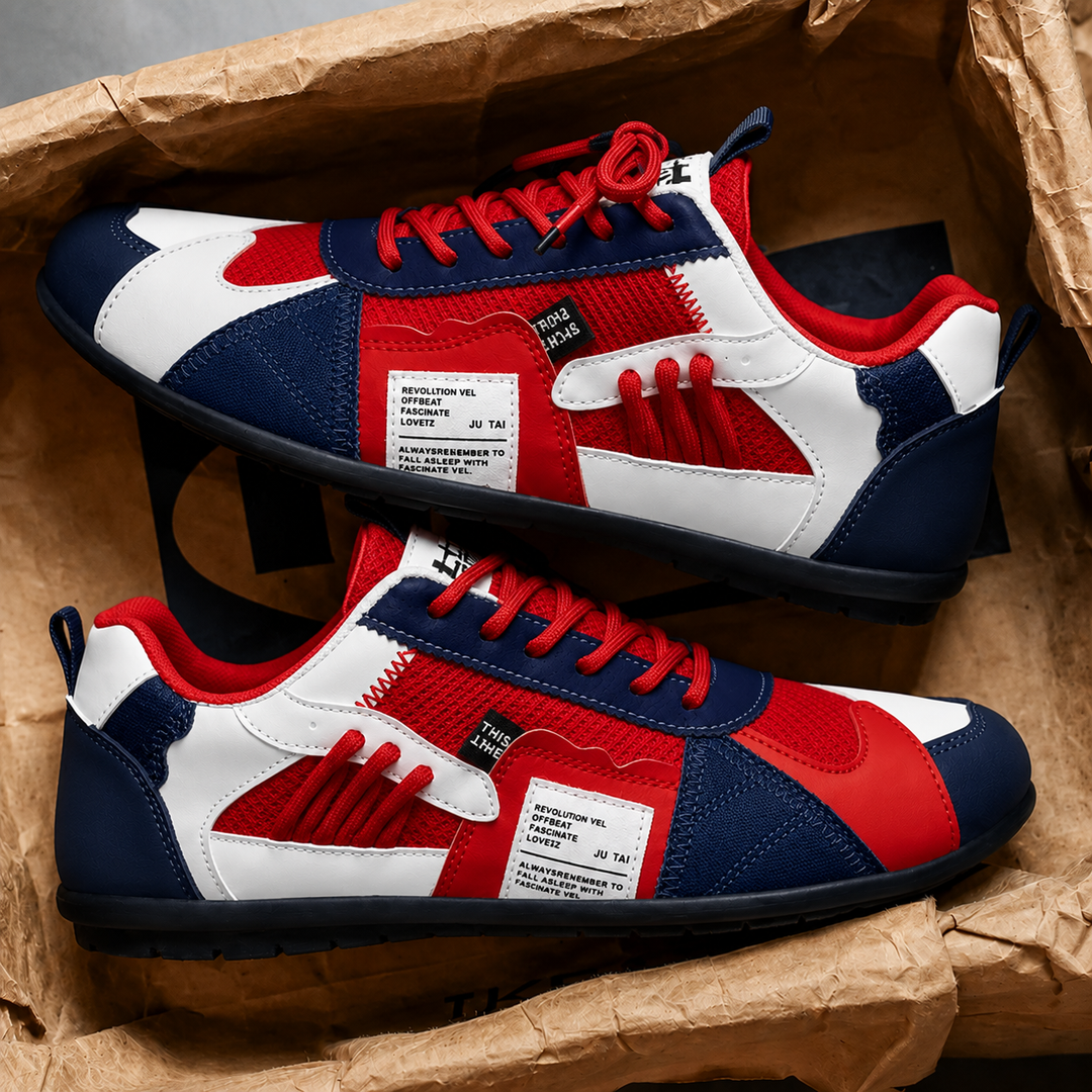 Reinders - Patchwork Lace-Up Sneakers