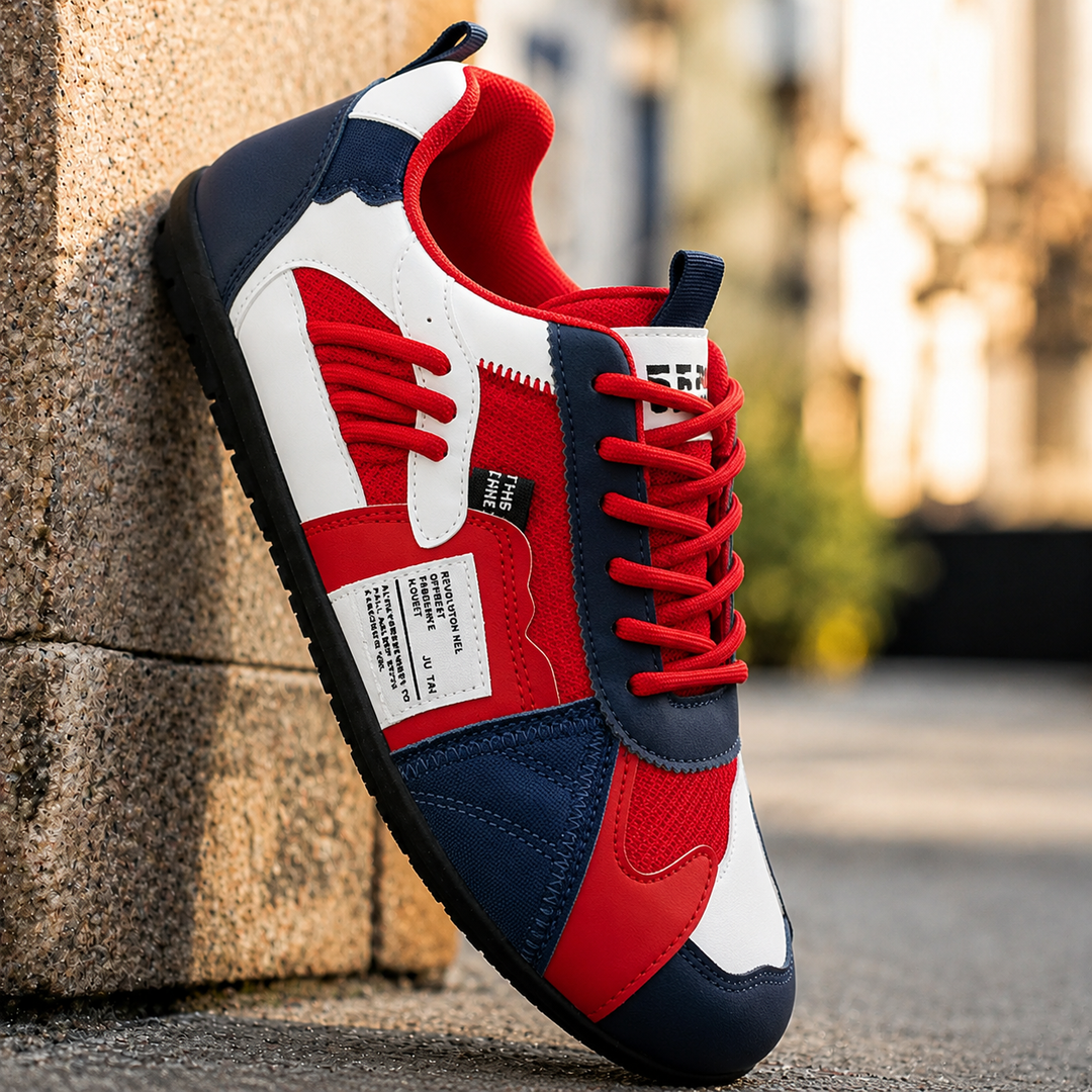 Reinders - Patchwork Lace-Up Sneakers