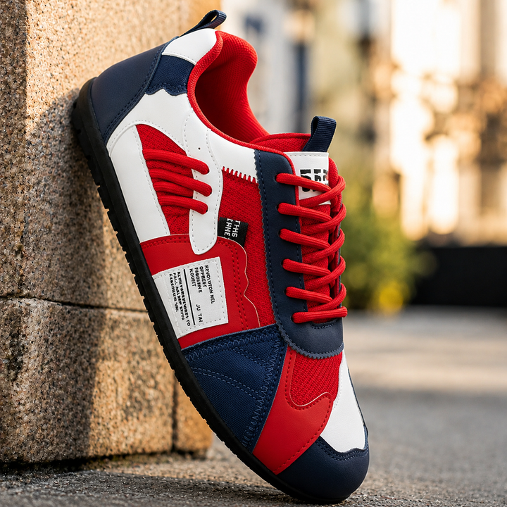 Reinders - Patchwork Lace-Up Sneakers