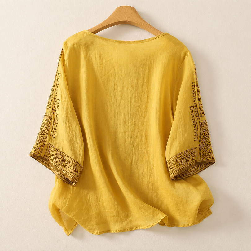 Alivette - Embroidered Linen Blouse