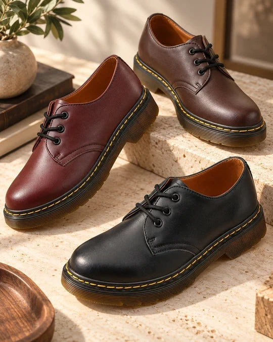Thilian - Lace-Up Derby Shoes With Contrast Sole Stitching