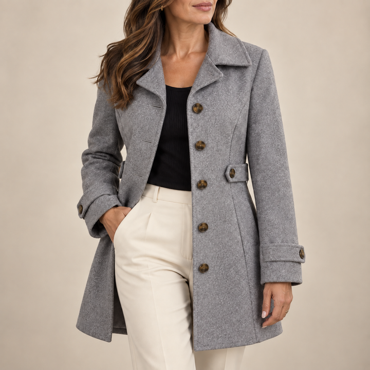 Ottieira - Button-Up Notched Lapel Longline Coat