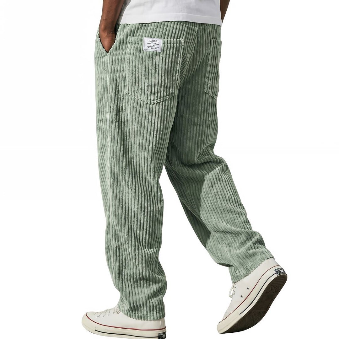 Paloinira - Pants with Wide-Leg Fit and Corduroy Texture