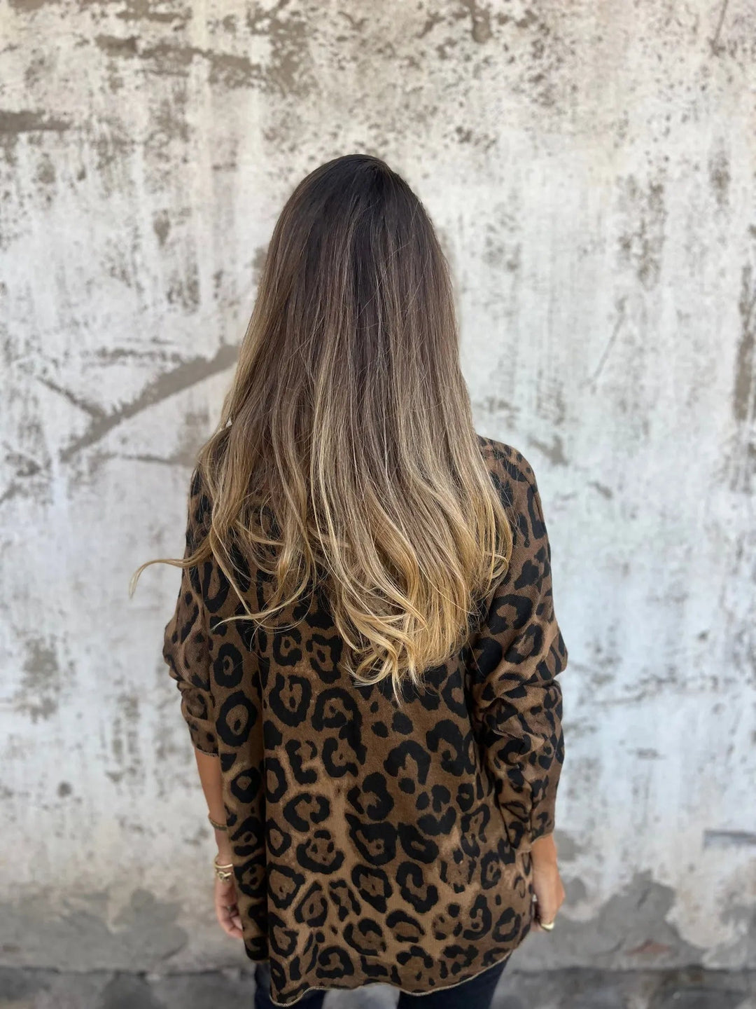 Swantje - Round Neck Leopard Print Blouse
