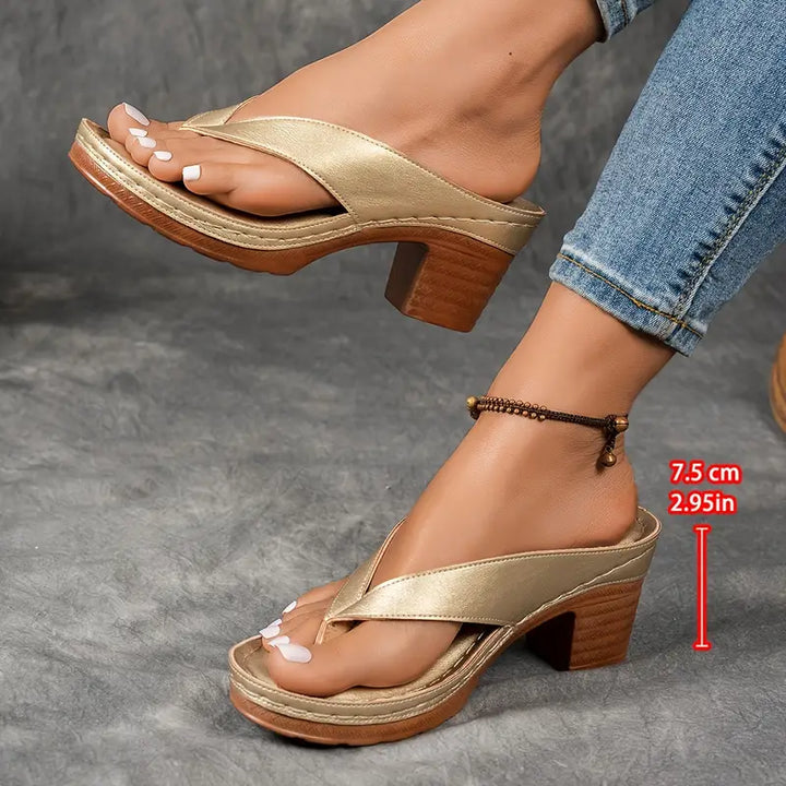 Cinzia - Comfortable Sandals With Thick Heel