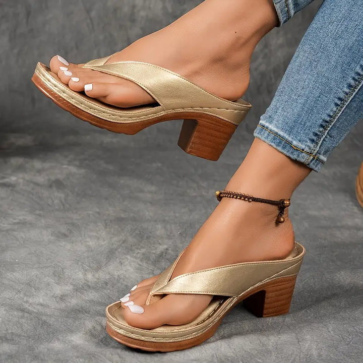 Cinzia - Comfortable Sandals With Thick Heel