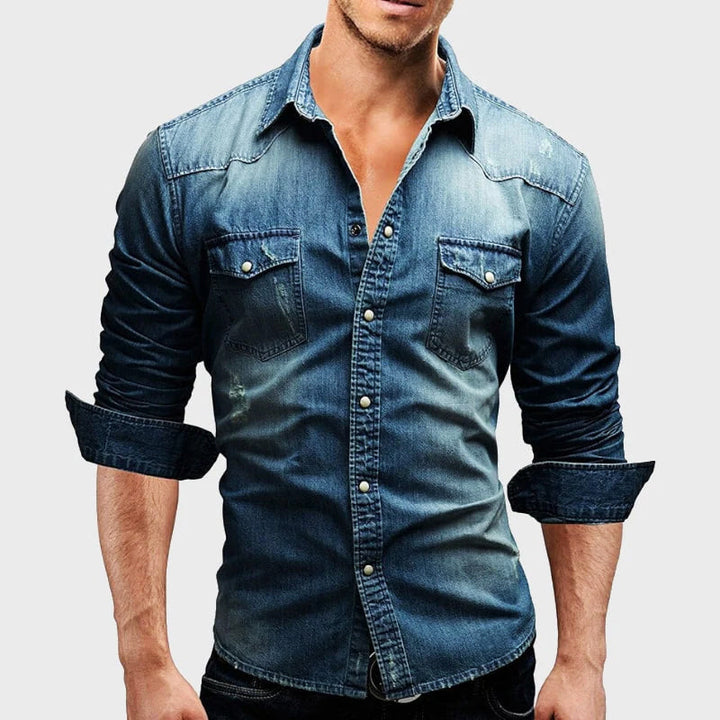 Nemanja - Elegant Denim Shirt With Pockets