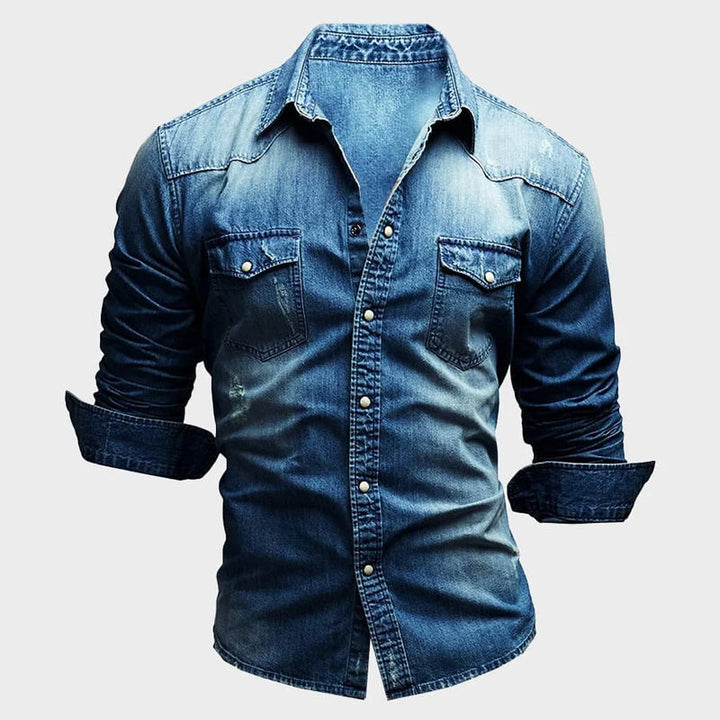 Nemanja - Elegant Denim Shirt With Pockets
