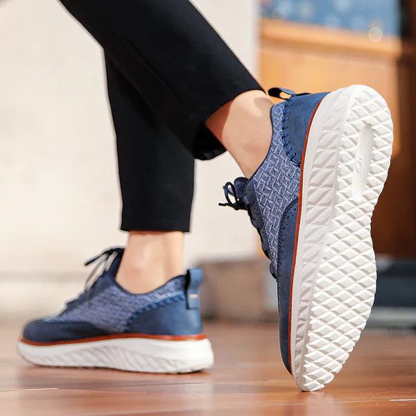 OptiShade - Sneakers With Woven Texture and Contrast Sole