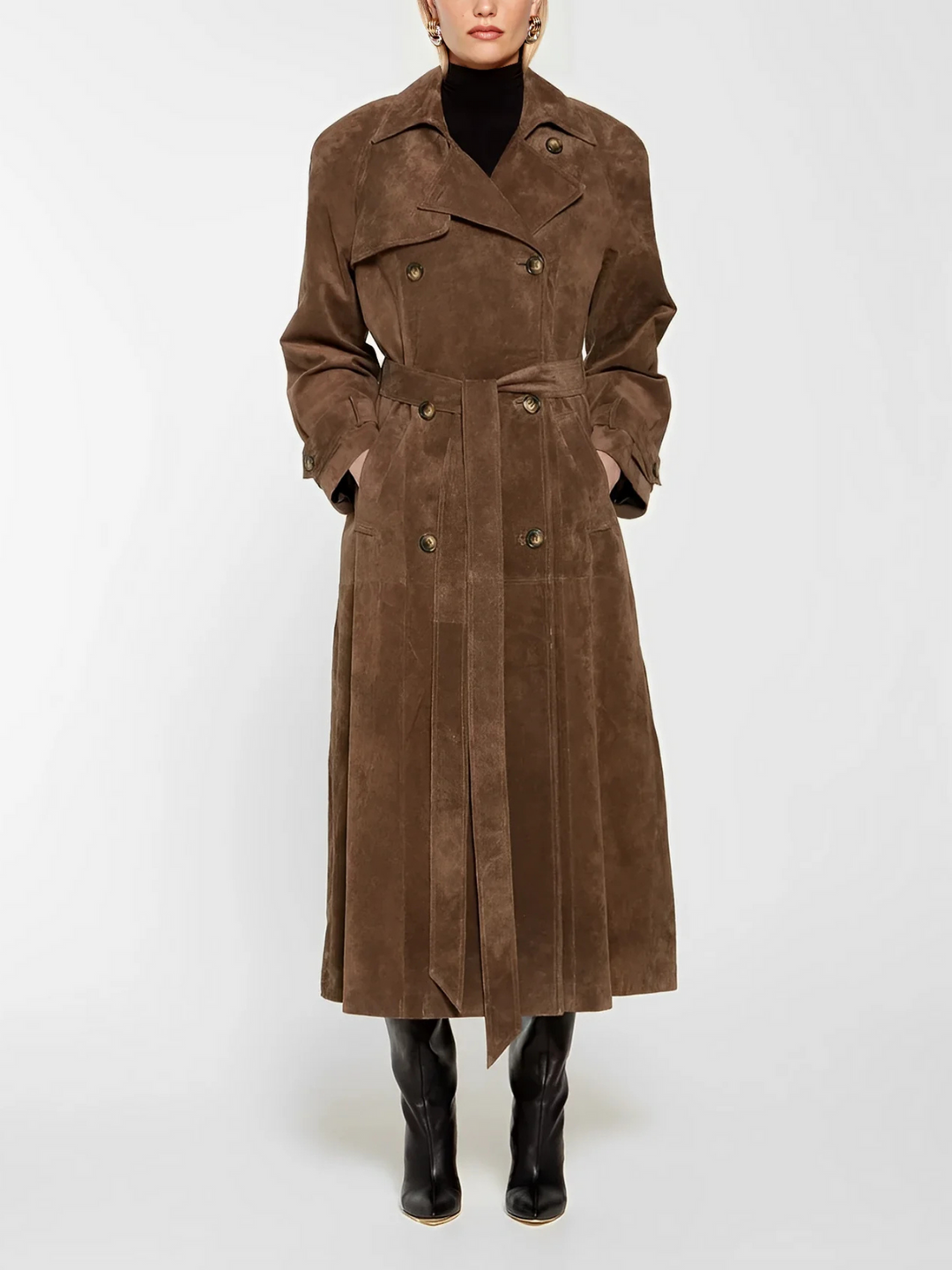Kay - Suede Trench Coat