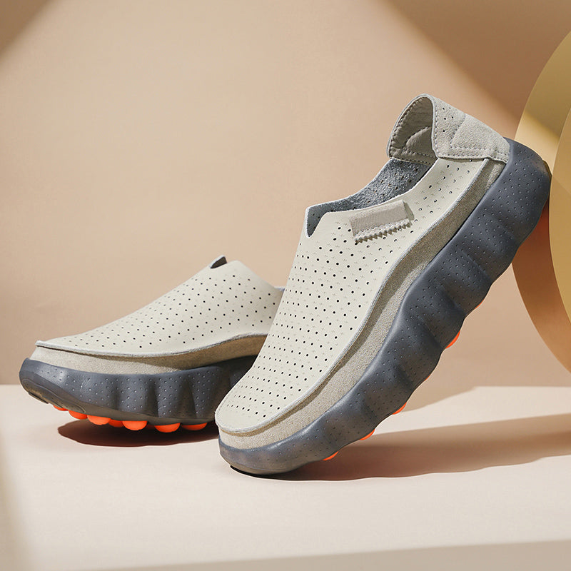 Sameth - Perforated Slip On Shoes with Flexible Sole