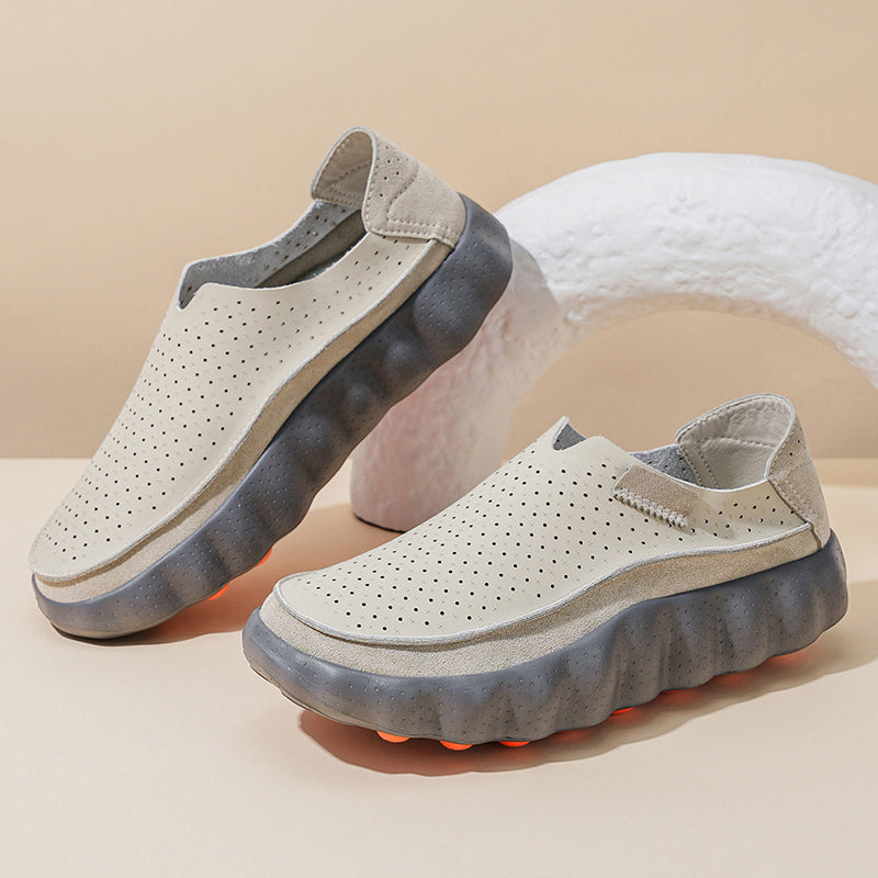 Sameth - Perforated Slip On Shoes with Flexible Sole