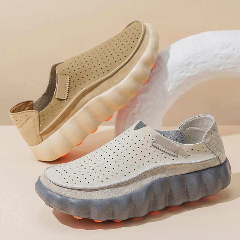 Sameth - Perforated Slip On Shoes with Flexible Sole