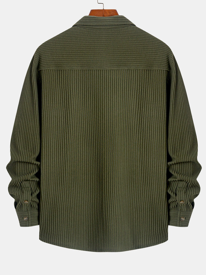 Hadrian - Long Sleeve Shirt With Waffle Texture