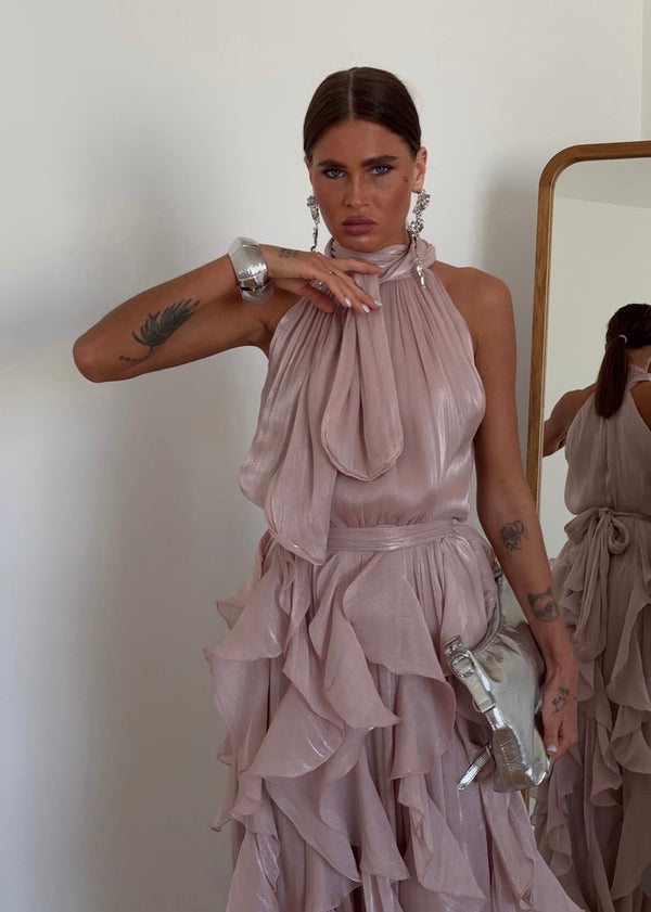 Nataly - Cascading Ruffle Maxi Dress