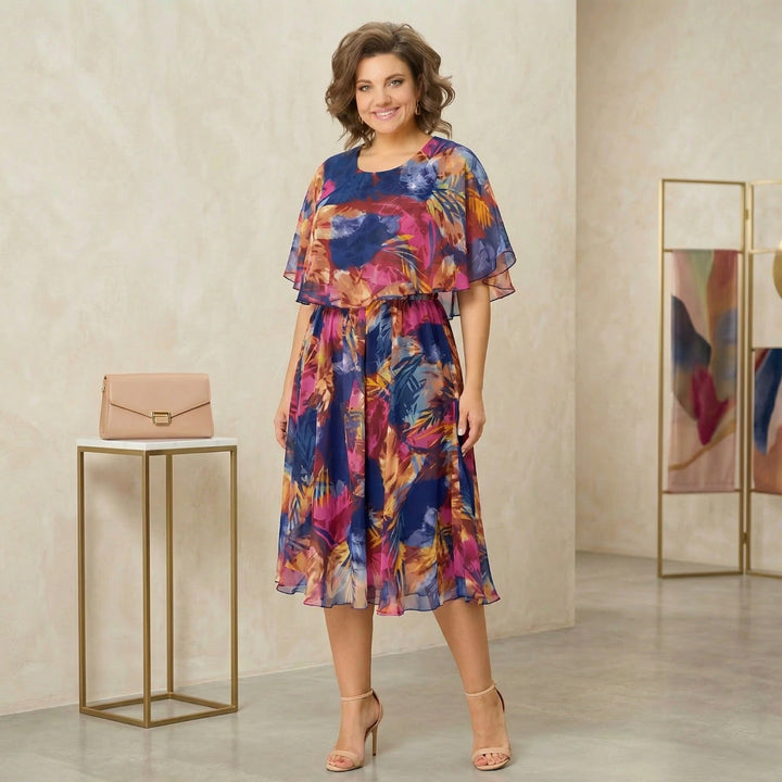 Irenen - Floral Print Chiffon Midi Dress