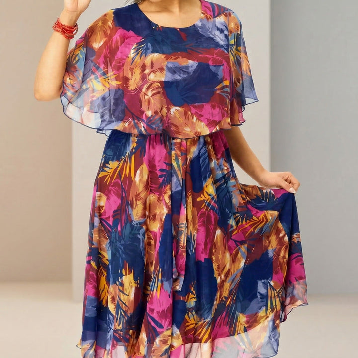 Irenen - Floral Print Chiffon Midi Dress