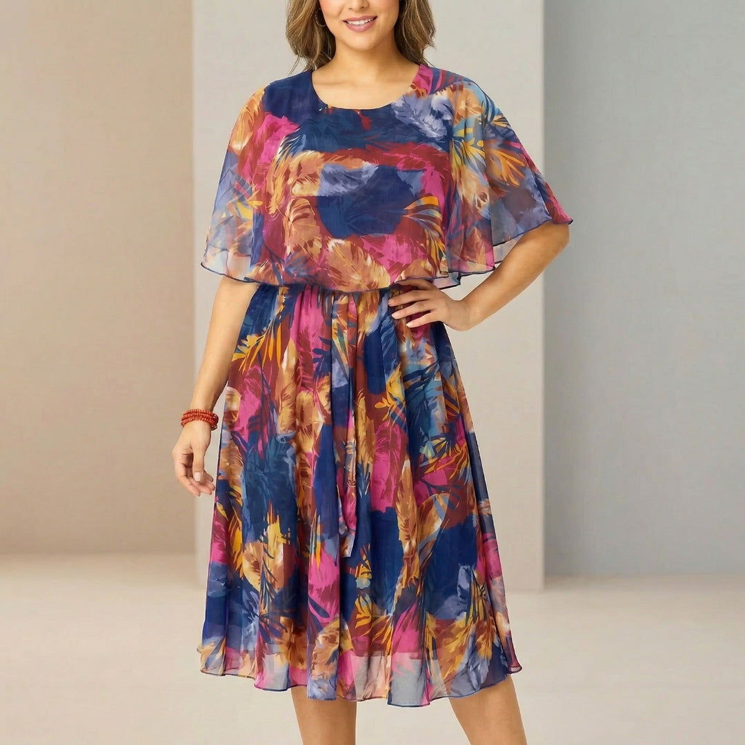 Irenen - Floral Print Chiffon Midi Dress