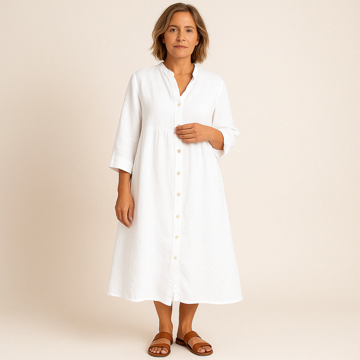 Johana - Cotton and Linen Shirt Dress