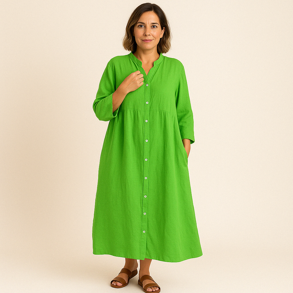 Johana - Cotton and Linen Shirt Dress