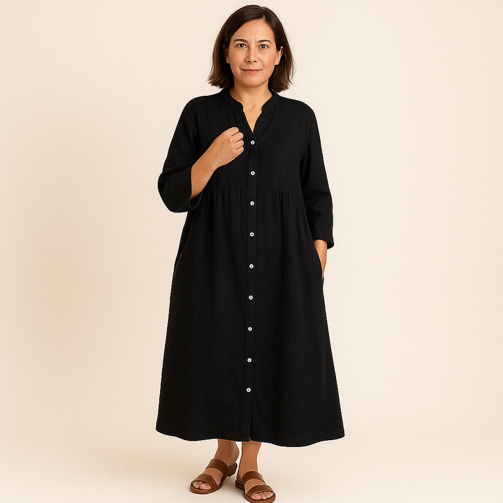 Johana - Cotton and Linen Shirt Dress