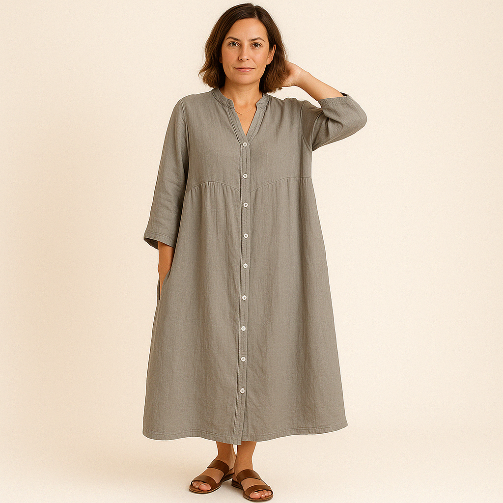 Johana - Cotton and Linen Shirt Dress