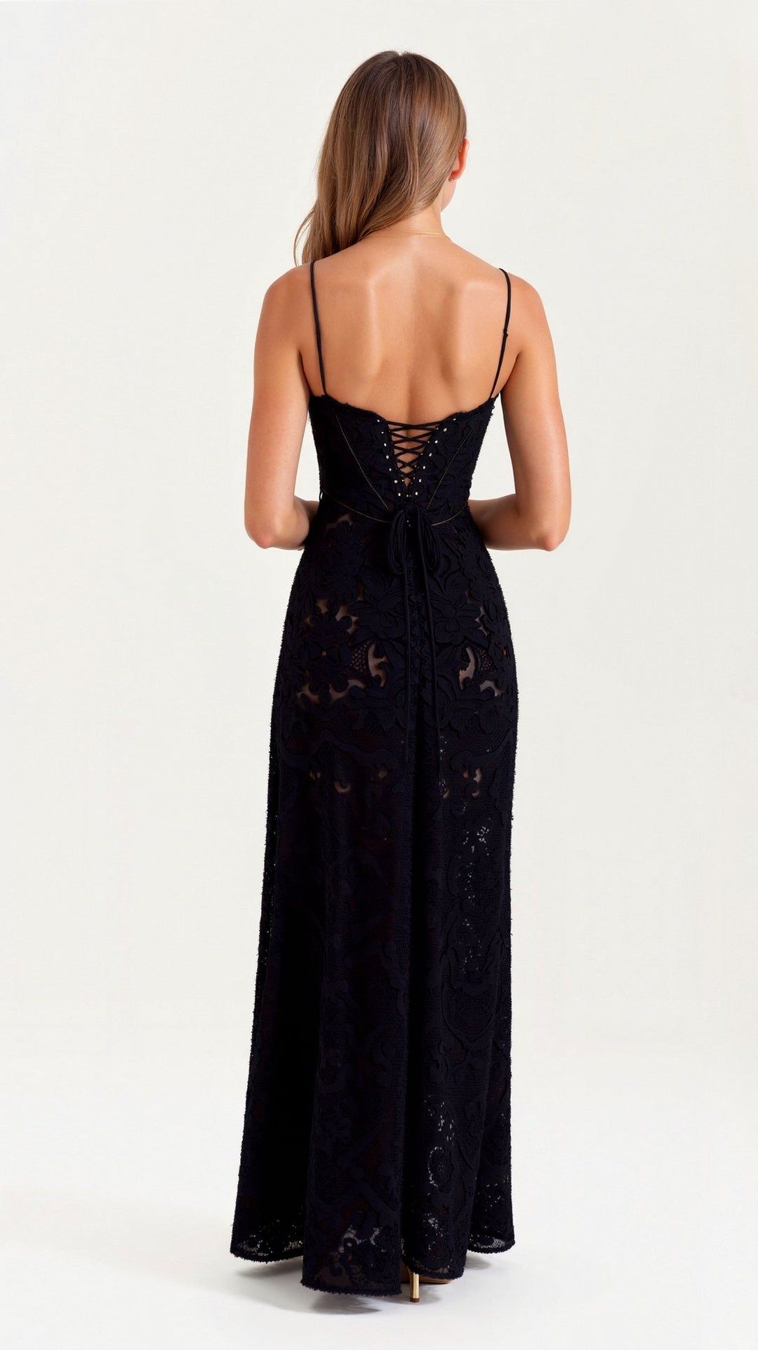 Clarissa - Elegant Long Dress With Back Lace Up