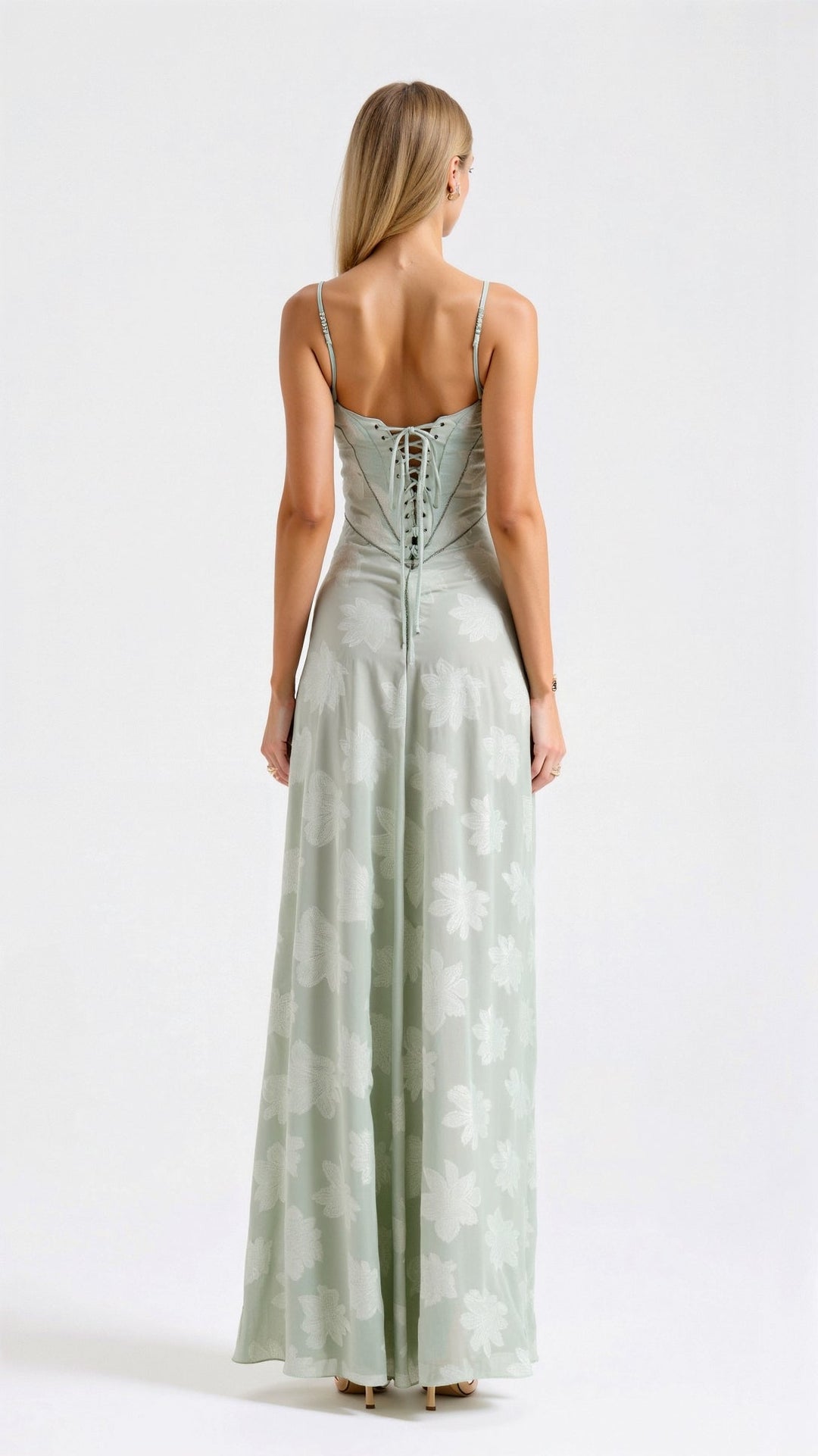 Clarissa - Elegant Long Dress With Back Lace Up