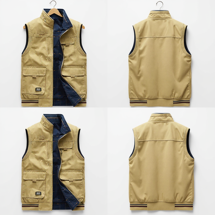 Crispin - Sleeveless Vest With Multi Pocket