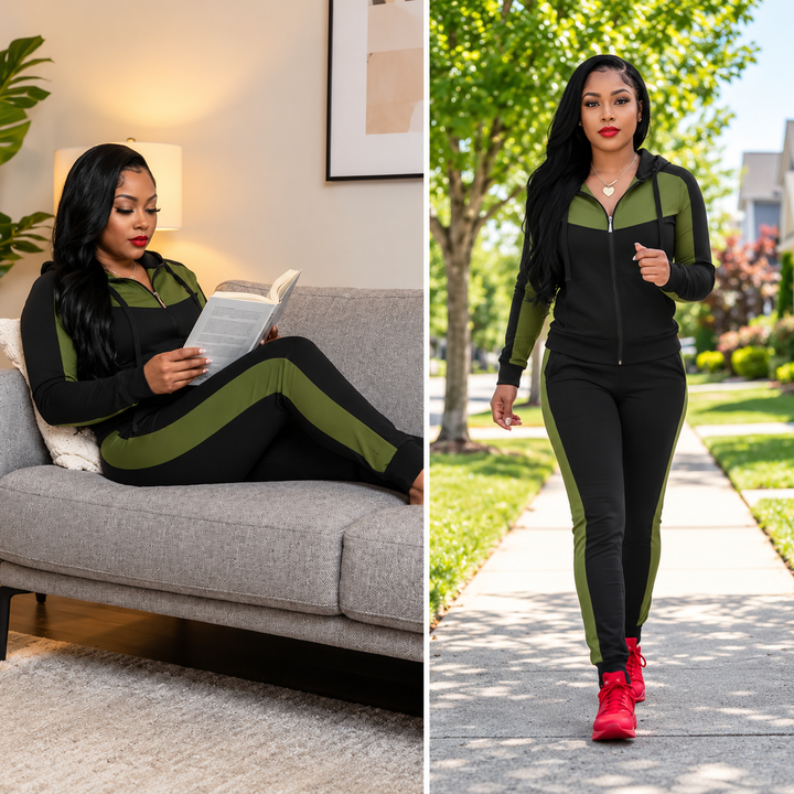 Sylvisoria - 2-Piece Colorblock Tracksuit Set