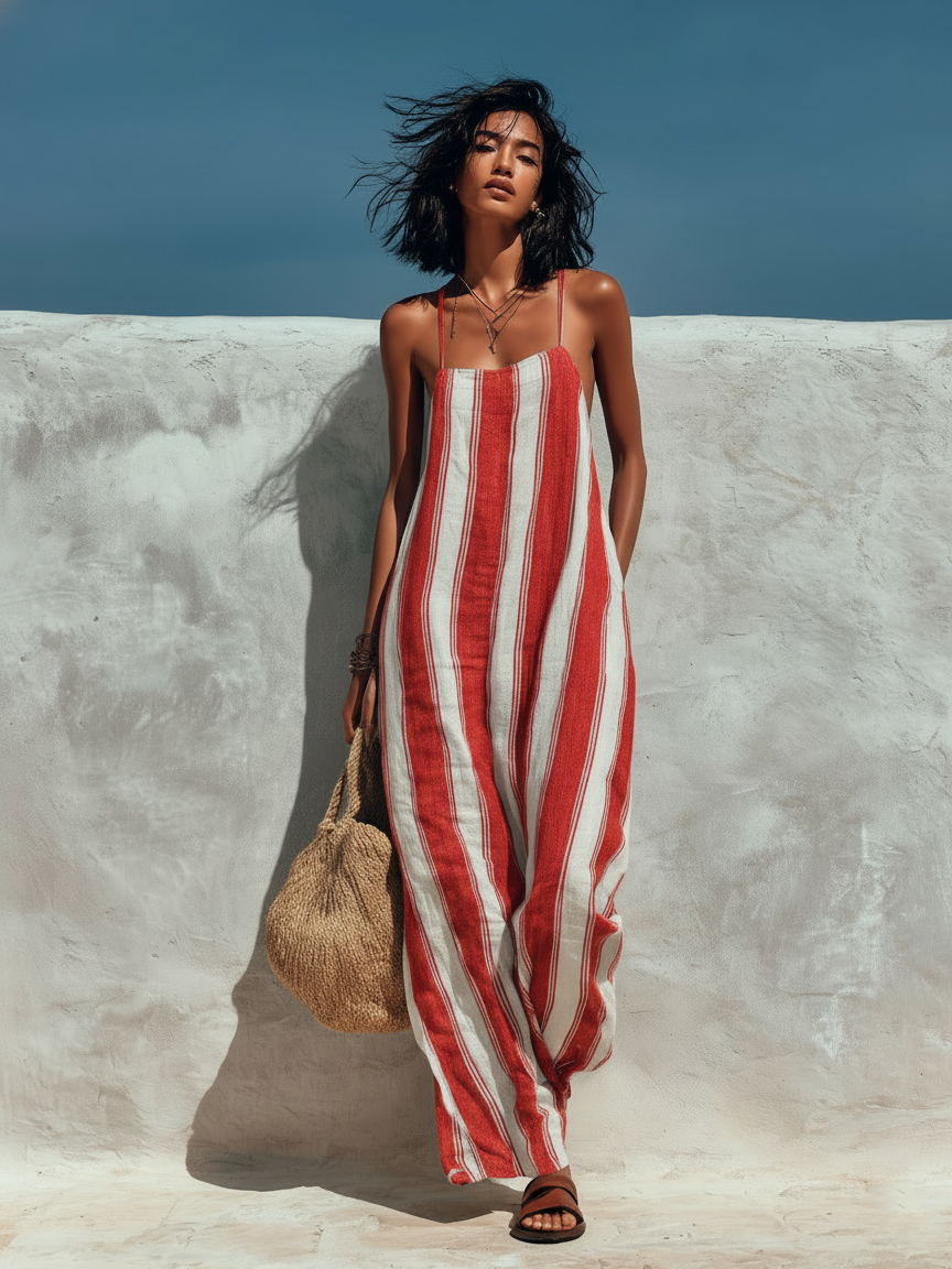 Lyliana - Elegant Striped Jumpsuit