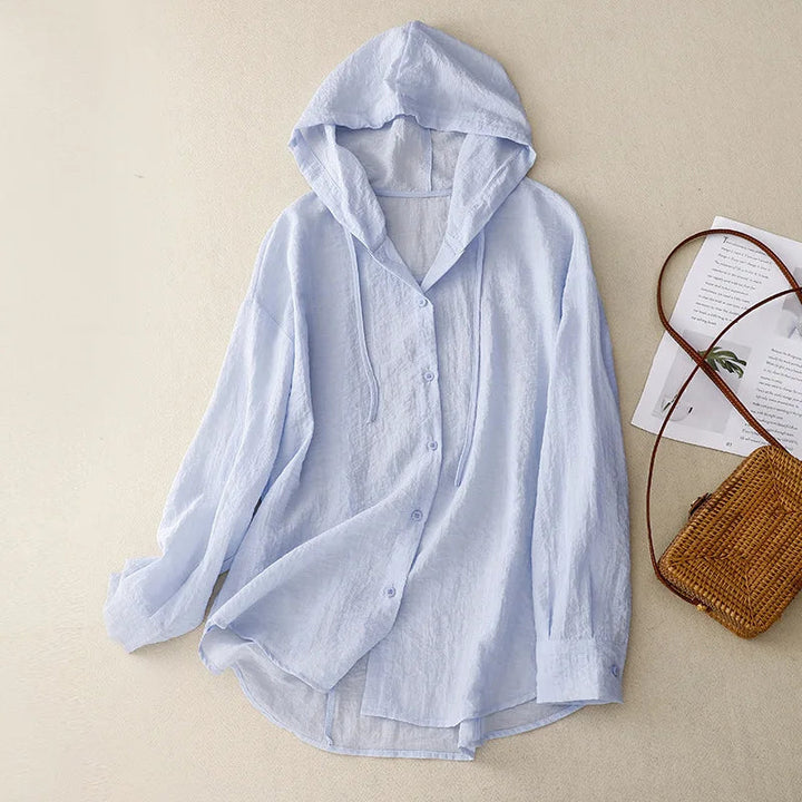 Davina - Long Sleeve Hooded Blouse