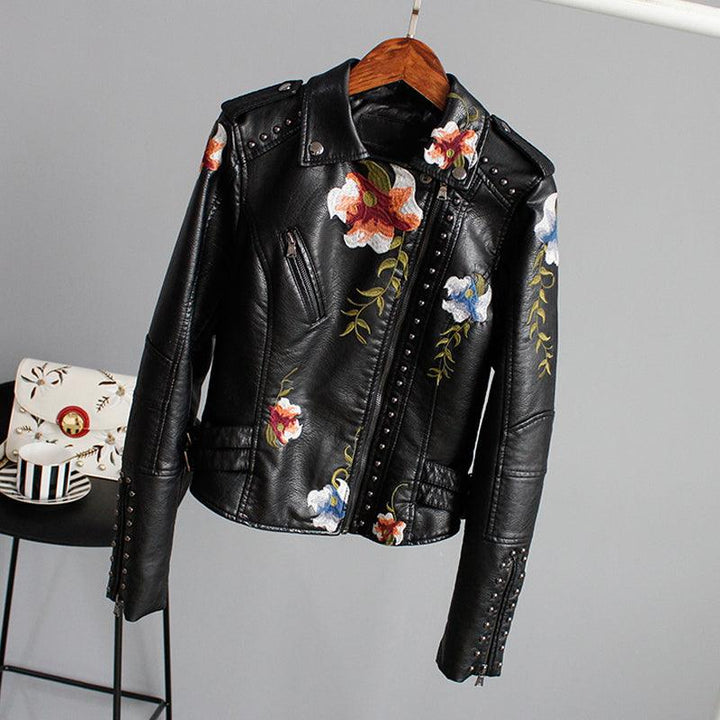 Kymber - Floral Leather Jacket