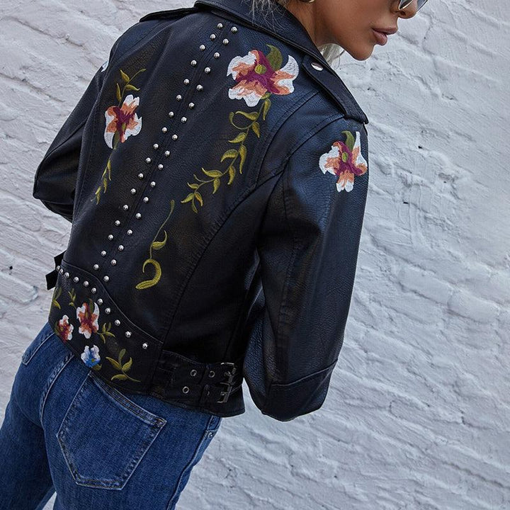 Kymber - Floral Leather Jacket
