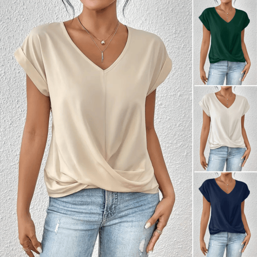 Tammana - Casual T-Shirt With V Neckline