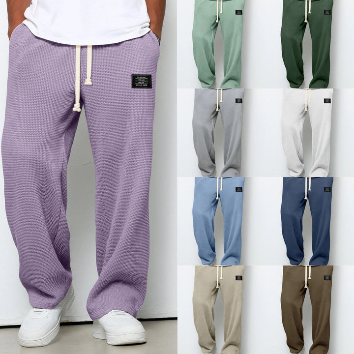 Lumapro - Wide Legs Loose Pants With Adjustable Waist