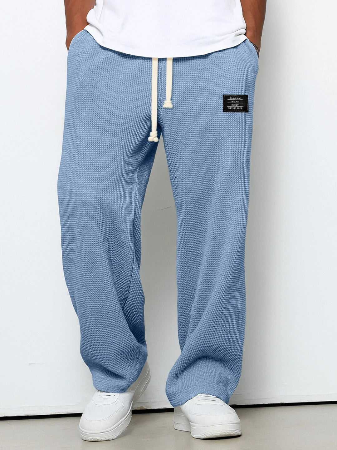 Deslan - Wide Legs Loose Pants With Adjustable Waist