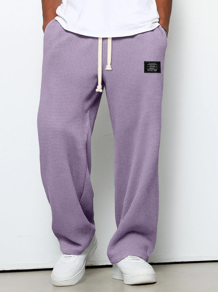 Lumapro - Wide Legs Loose Pants With Adjustable Waist