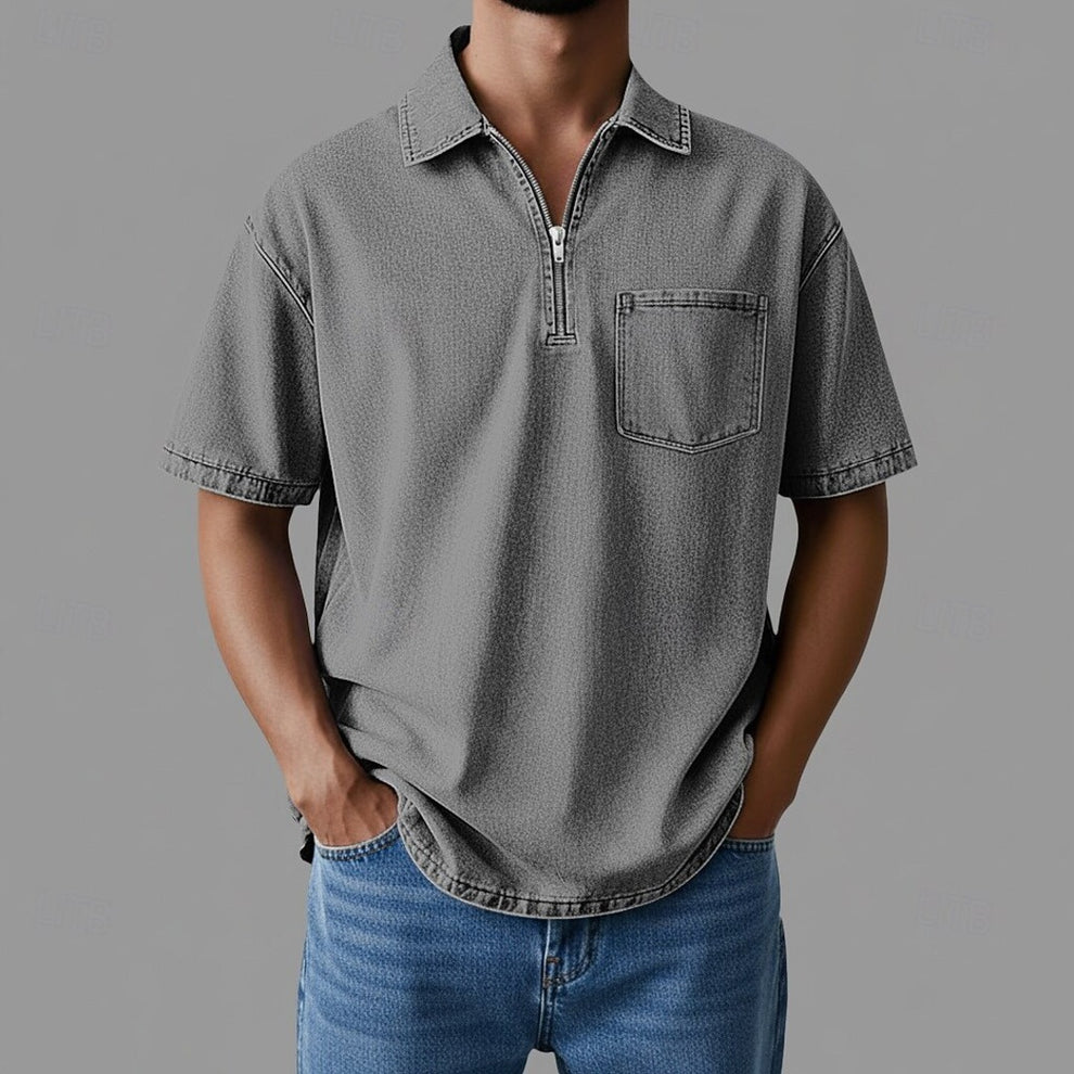 Alhan - DenimCore Zip Shirt