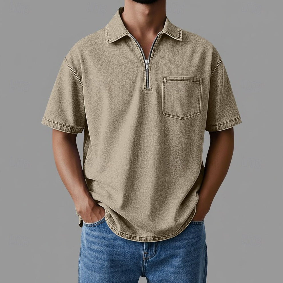 Alhan - DenimCore Zip Shirt