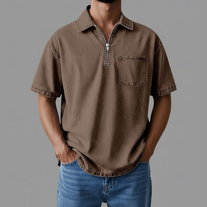 Alhan - DenimCore Zip Shirt