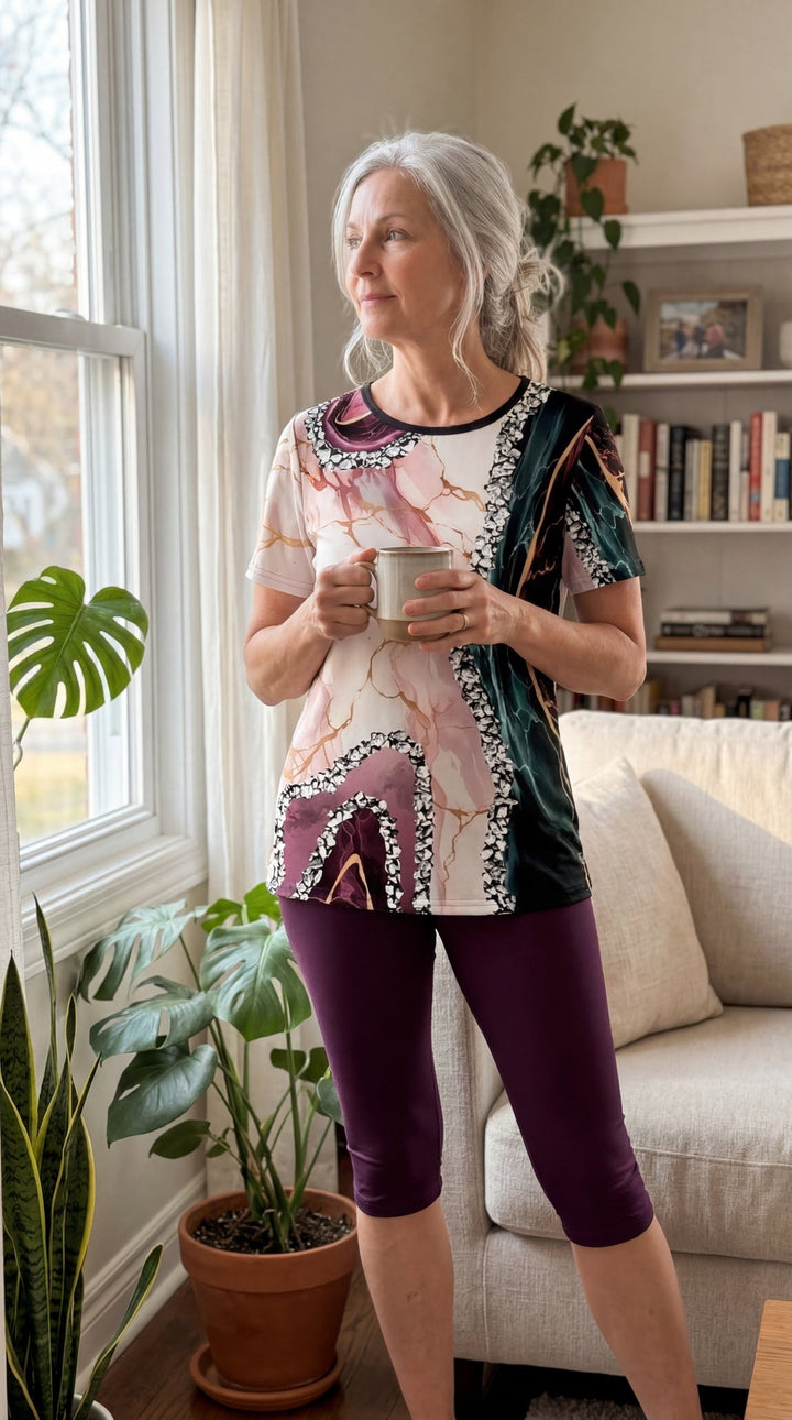 Merena - Printed Two-Piece Stretch Set