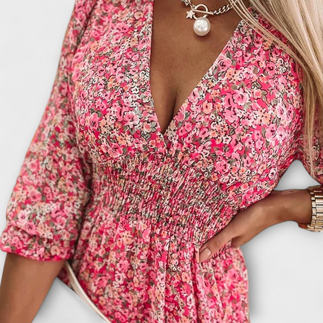 Shari - Floral Puff Sleeve Dress