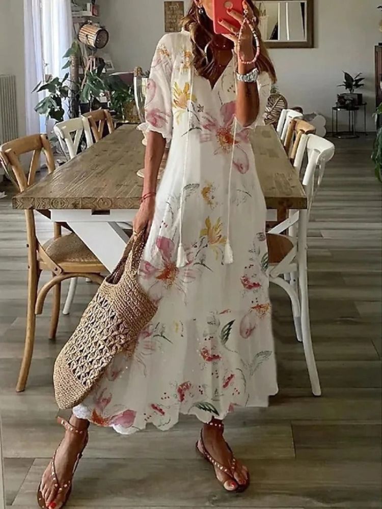 Verute - Floral Velvet Maxi Dress
