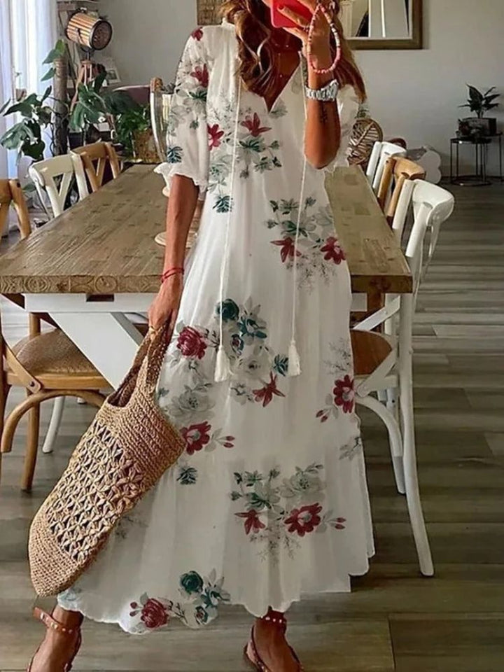 Verute - Floral Velvet Maxi Dress
