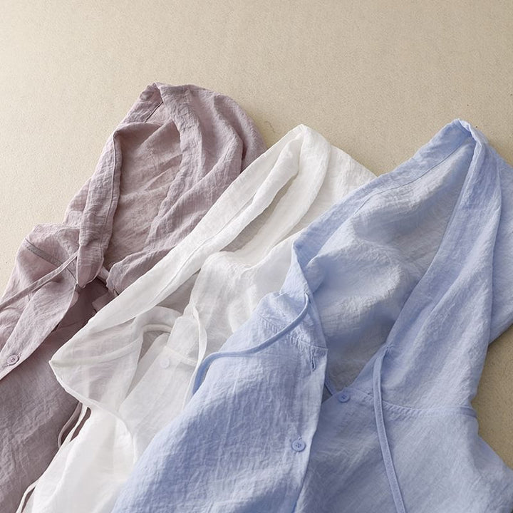 Davina - Long Sleeve Hooded Blouse