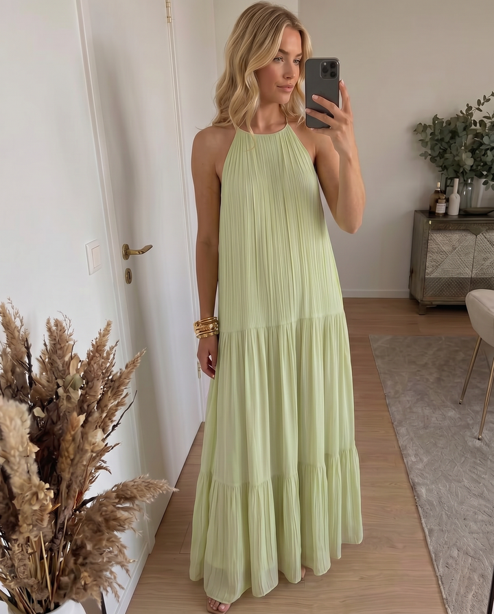 Frazier - Sleeveless Pleated Maxi Dress