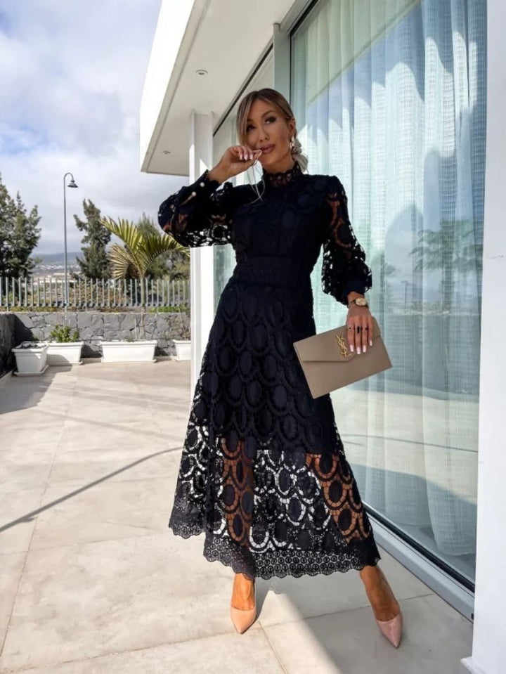 Larena - Fashionable Midi Lace Dress
