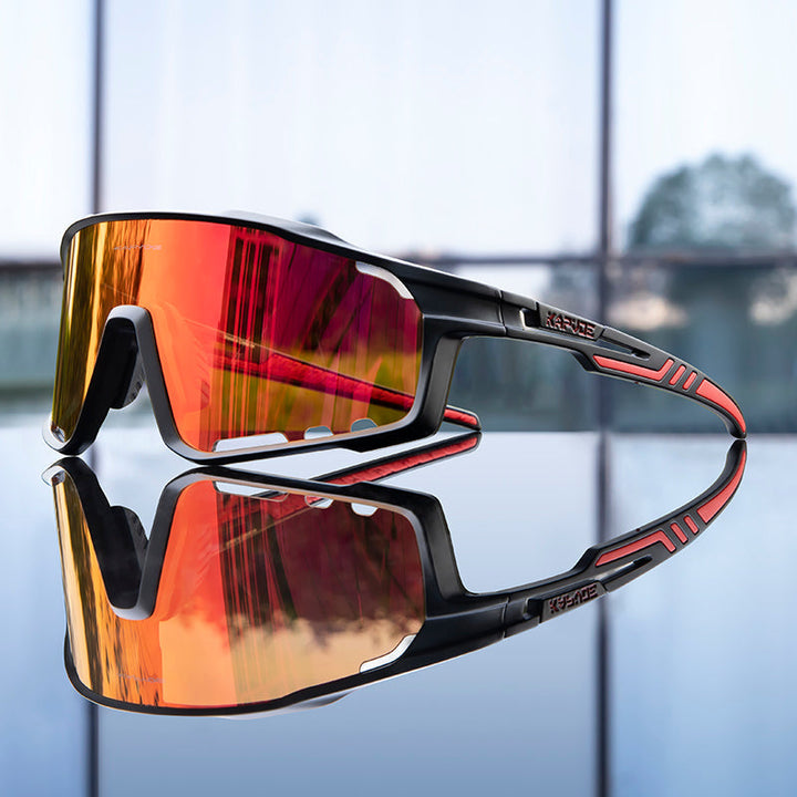 Cahybeam - Mirrored Wraparound Cycling Sunglasses