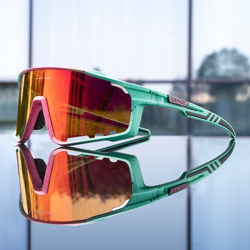 Cahybeam - Mirrored Wraparound Cycling Sunglasses